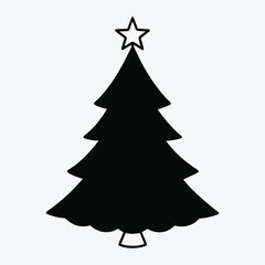 Christmas Tree Silhouette. Merry Christmas Season.