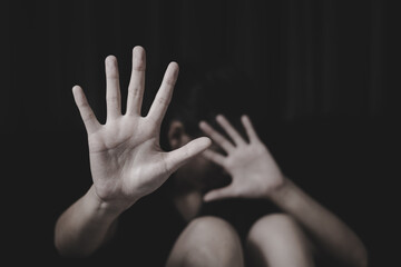 Stop sexual harassment and violence against women, rape and sexual abuse concept, The concept of stopping violence against women and rape. International Women's Day