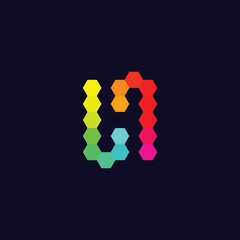 h logo design business logo modern vector template