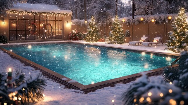 Christmas swimming pool