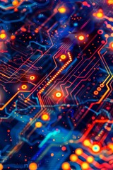 Obraz premium Colorful pattern highlighting digital defense.