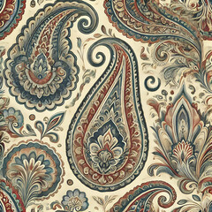 Vintage Metallic Damask Floral Design, Generative Ai