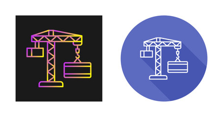Crane Lifting Vector Icon