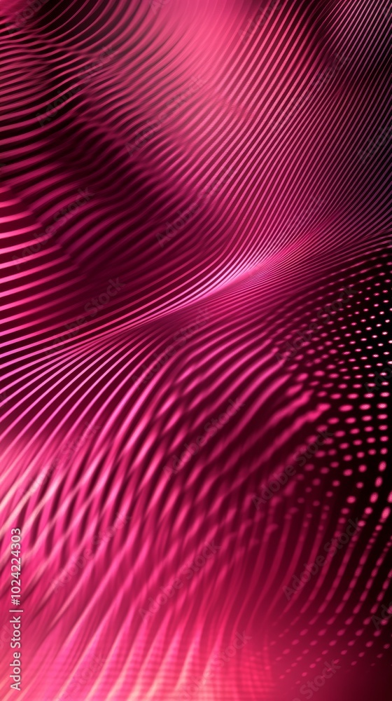 Poster Flowing waves of pink tones feature rhythmic patterns that create a dynamic and captivating experience, evoking a sense of movement and depth