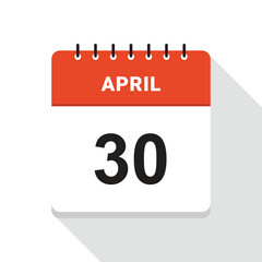 April 30 Calendar Date icon