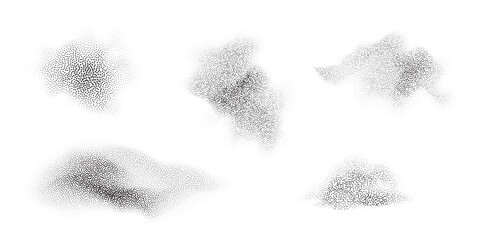 Stippled vector texture of smoke. Fog or mist dotted and isolated. 