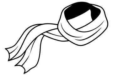 

Scarf line art vector, scarf muffler cloth icon, scarf outline coloring book page 
