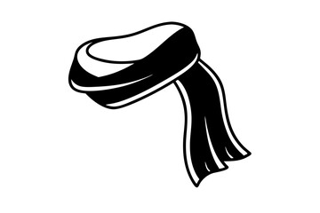 

Scarf line art vector, scarf muffler cloth icon, scarf outline coloring book page 
