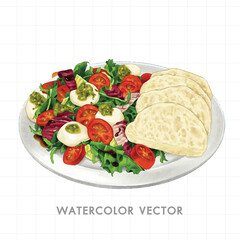 Fresh Salad with Mozzarella and Tomatoes