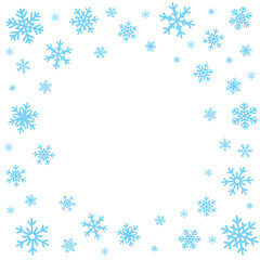 Christmas and Happy New snowflake background. Snowfall texture for Christmas or New Year greeting card, banner. Vector illustration