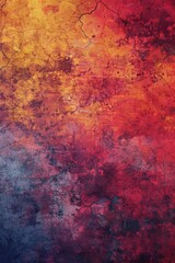 Obraz premium A vibrant abstract grunge texture background featuring a blend of red, orange, and blue tones, perfect for creative projects and designs.