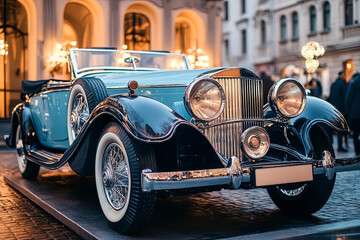 Naklejka premium Exclusive vintage car on display at a luxury event