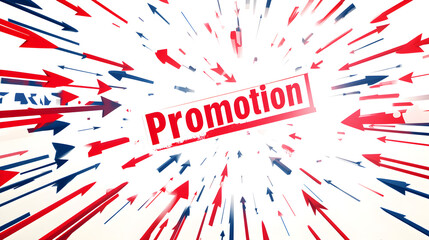 Obraz premium Promotion with arrows pointing toward the text from different angles