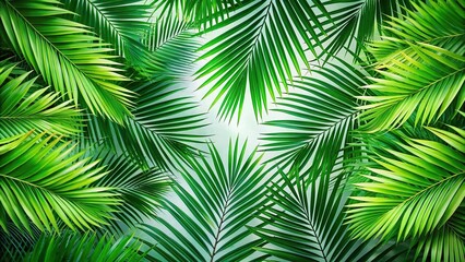 Tropical palm leaf close-up pattern