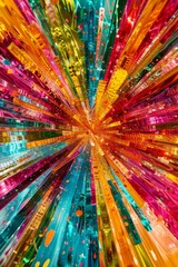 A colorful, multi-colored image with a lot of different colors and shapes