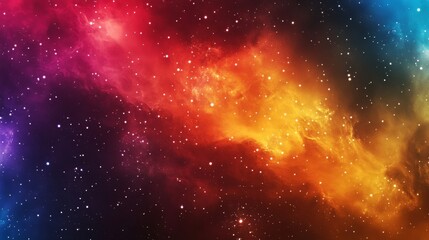 Obraz premium A stunning image of a colorful nebula in deep space, showcasing vibrant interstellar clouds and twinkling stars.
