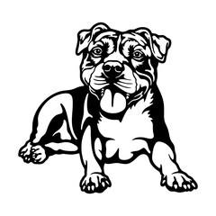 Staffordshire Bull Terrier Dog Breed - Pet Vector Cut file, Dog Silhouette Stencil - Cricut file
