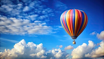 Fototapeta premium Up in the sky, a colorful congratulations balloon flying high