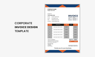 Modern invoice template vector design. set of invoice template design simple with trendy minimalist invoice design.