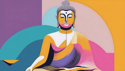 The golden Buddha statue glows in the sunlight. It is a symbol of peace and spirituality.