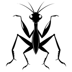 Mantis vector illustration black silhouette set collection isolated transparent background