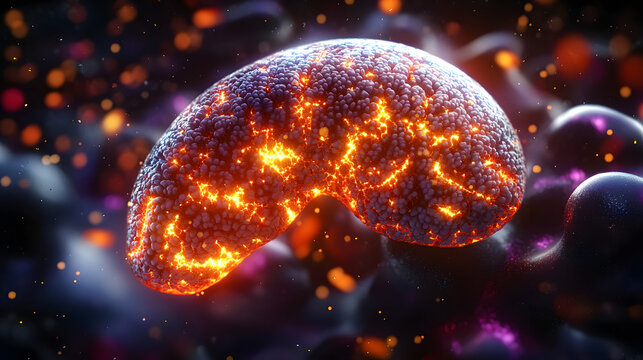 3d medical illustration showcasing progression of liver disease from healthy organ to fatty liver fibrosis cirrhosis and cancer using vivid colors and detailed textures