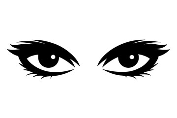 Two Eyes | vector silhouette illustration on white background