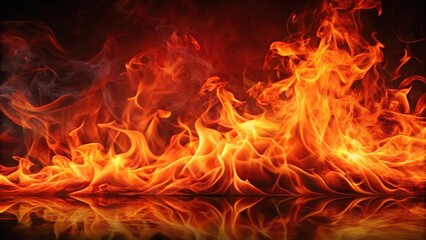 Fototapeta premium Vibrant fiery colors of intense red and deep orange flames, exuding energy and passion