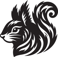 Squirrel head silhouette clip art design vector