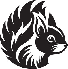 Obraz premium Squirrel head silhouette clip art design vector