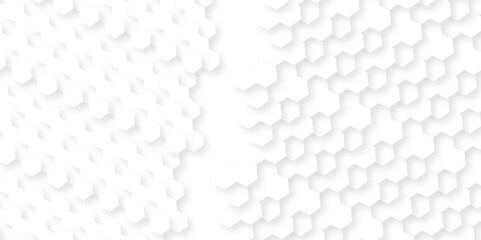 Fototapeta premium White abstract honeycomb mosaic and tile geometric hexagon vector illustration. geometric digital technology polygon science vintage square mosaic and web cover business texture.
