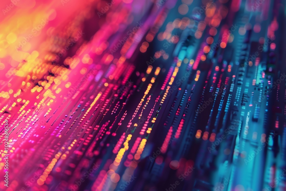 Poster abstract color scheme emphasizing data protection.