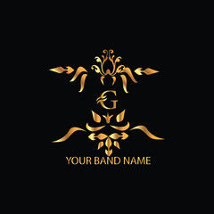 Obraz premium creative initial g latter logo design with modern business vector template, luxury g latter logo , creative isolate g monogram latter logo , crow logo , royal logo with golden color and new design