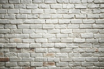Fototapeta premium Vintage white brick wall with rustic details creating a forced perspective