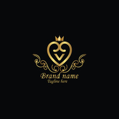 creative initial v latter logo design with modern business vector template, luxury v latter  logo , creative isolate  v monogram latter logo , crow logo , royal logo with golden color  and  new design