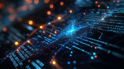 A close-up of a machine learning algorithm running on a laptop, with real-time predictions and data visualizations displayed next to lines of code.