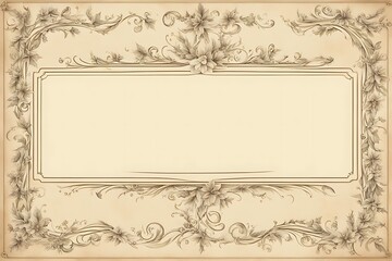 Ornate vintage floral frame design for elegant invitations