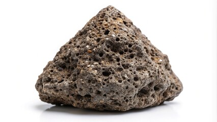 Obraz premium volcanic rock isolated on white background with shallow depth of field