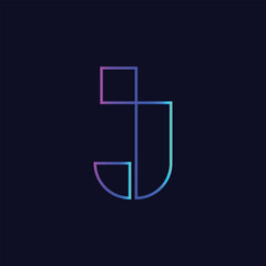 J letter initial icon logo design vector template