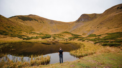Serene Landscape with Person by Pond