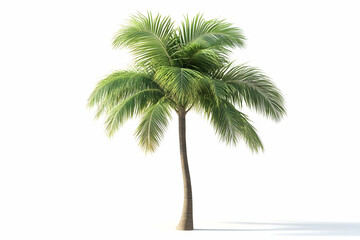 Single Palm Tree 3D Render - Isolated on White