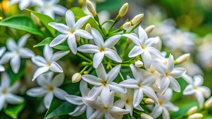 Obraz premium Wall of jasmine flowers in full bloom