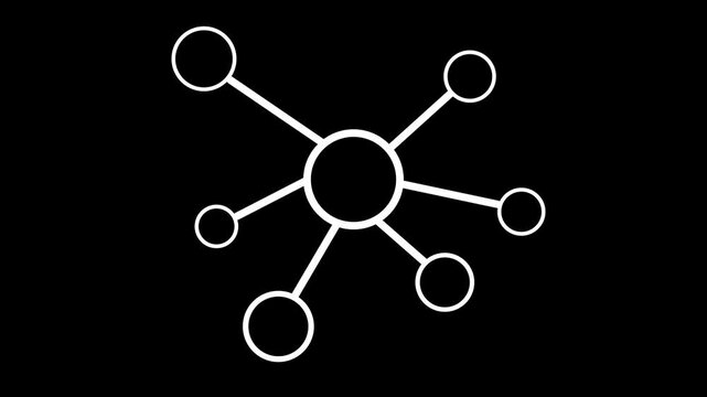 Networking concept.  icon animation on transparent background