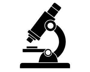 illustration of a microscope silhouette vector black isolated on white background