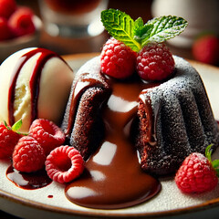 chocolate cake with strawberries