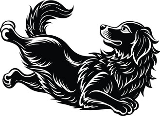 Golden Retriever vector silhouette illustration design.