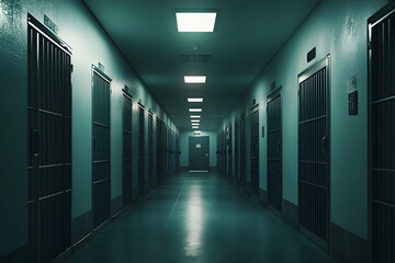 Prison Cell Corridor 3D Render