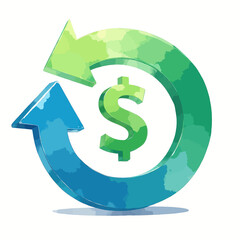 Obraz premium Green and Blue Circular Arrows with Dollar Sign 