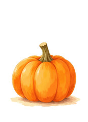 Obraz premium Orange Pumpkin on White Background 