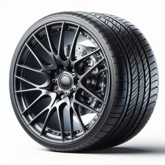 Obraz premium Wheels, tires and discs , Car tire isolated on white background, transparent png 
